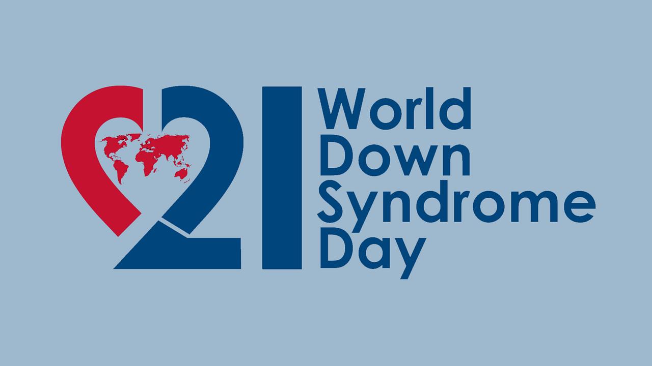 © Down Syndrome International Logo zum World Down Syndrome Day mit der Zahl 21, einem herzförmigen Symbol mit Weltkarte und dem Schriftzug „World Down Syndrome Day“.