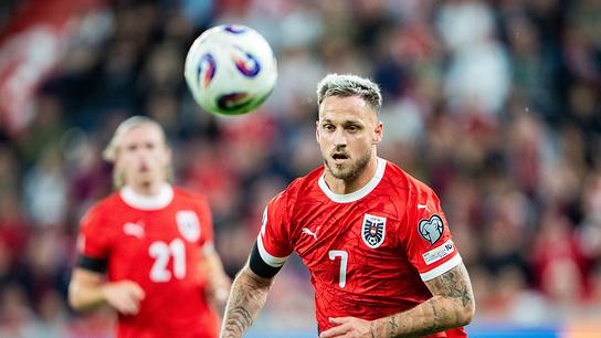 Marko Arnautovic (AUT) am Samstag, 06. September 2025, während des Spiels zur WM-Qualifikation, Gruppe H, 5. Runde, zwischen Österreich und Zypern in Linz