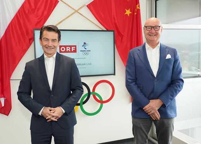Olympische Winterspiele Peking 2022 im ORF: ORF-Generaldirektor Mag. Roland Weißmann, ORF-TV-Sportchef Mag. Hans Peter Trost