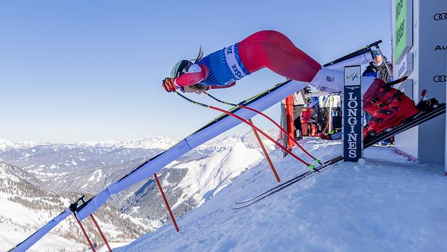 Mirjam Puchner (AUT) während dem 1. Training für die Abfahrt der Frauen am Donnerstag, 11. Jänner 2024, in Altenmarkt.