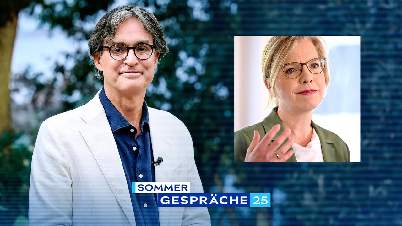 © ORF/Klaus Titzer, APA/Roland Schlager Sommergespräche 2025: Leonore Gewessler, Klaus Webhofer